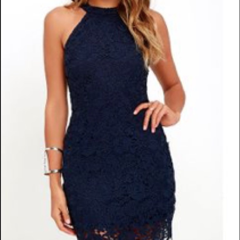lulus lace navy blue dress